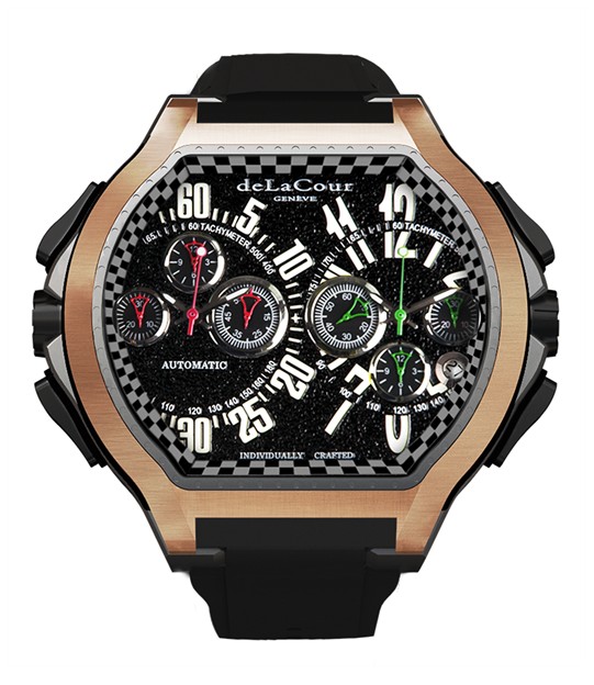 Replica DeLaCour BiChrono S3 Rafaga Titanium and Rose Gold WATP0093-1285RAFAGA Replica Watch